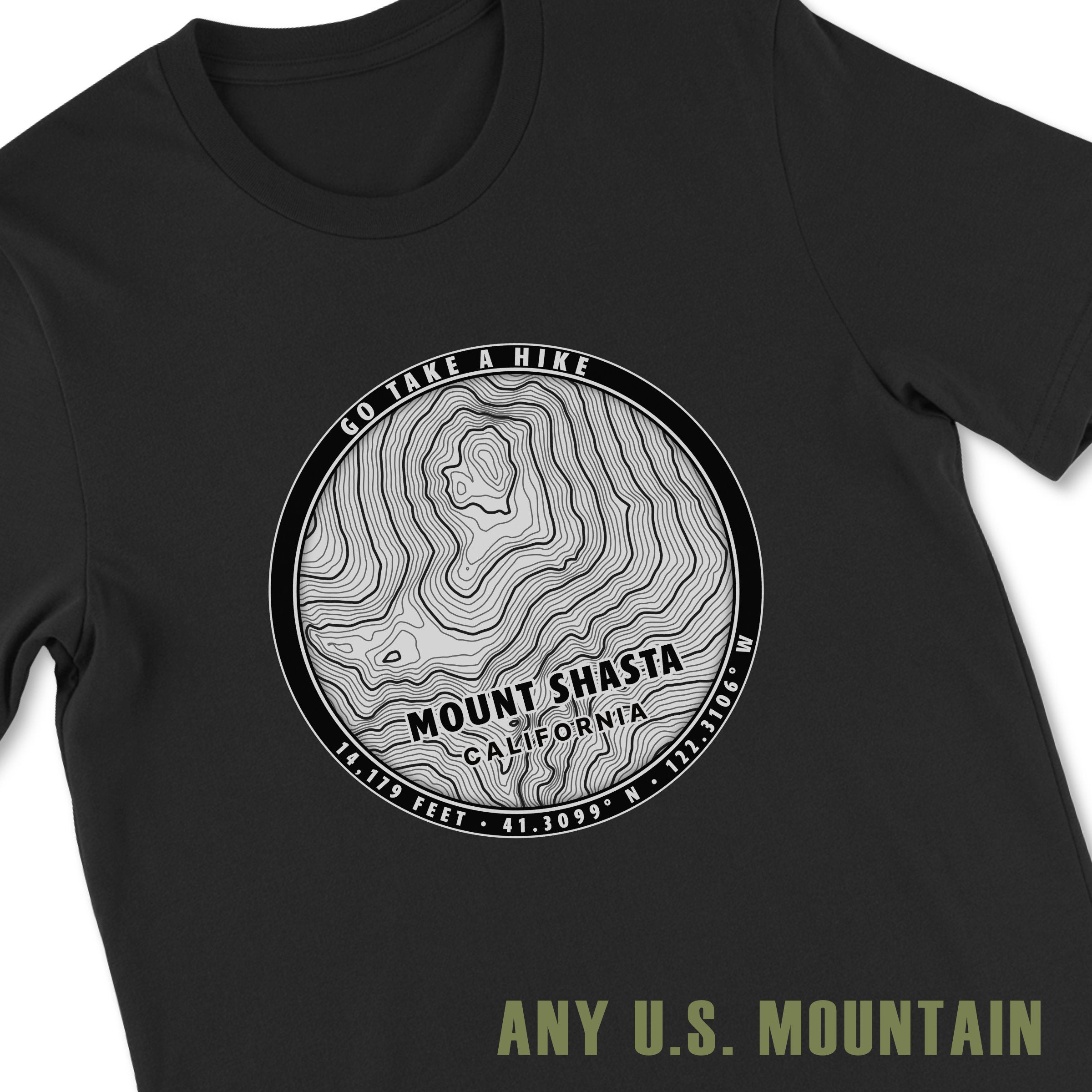 Custom Mountain Hiking Badge Shirt – Any U.S. Mountain