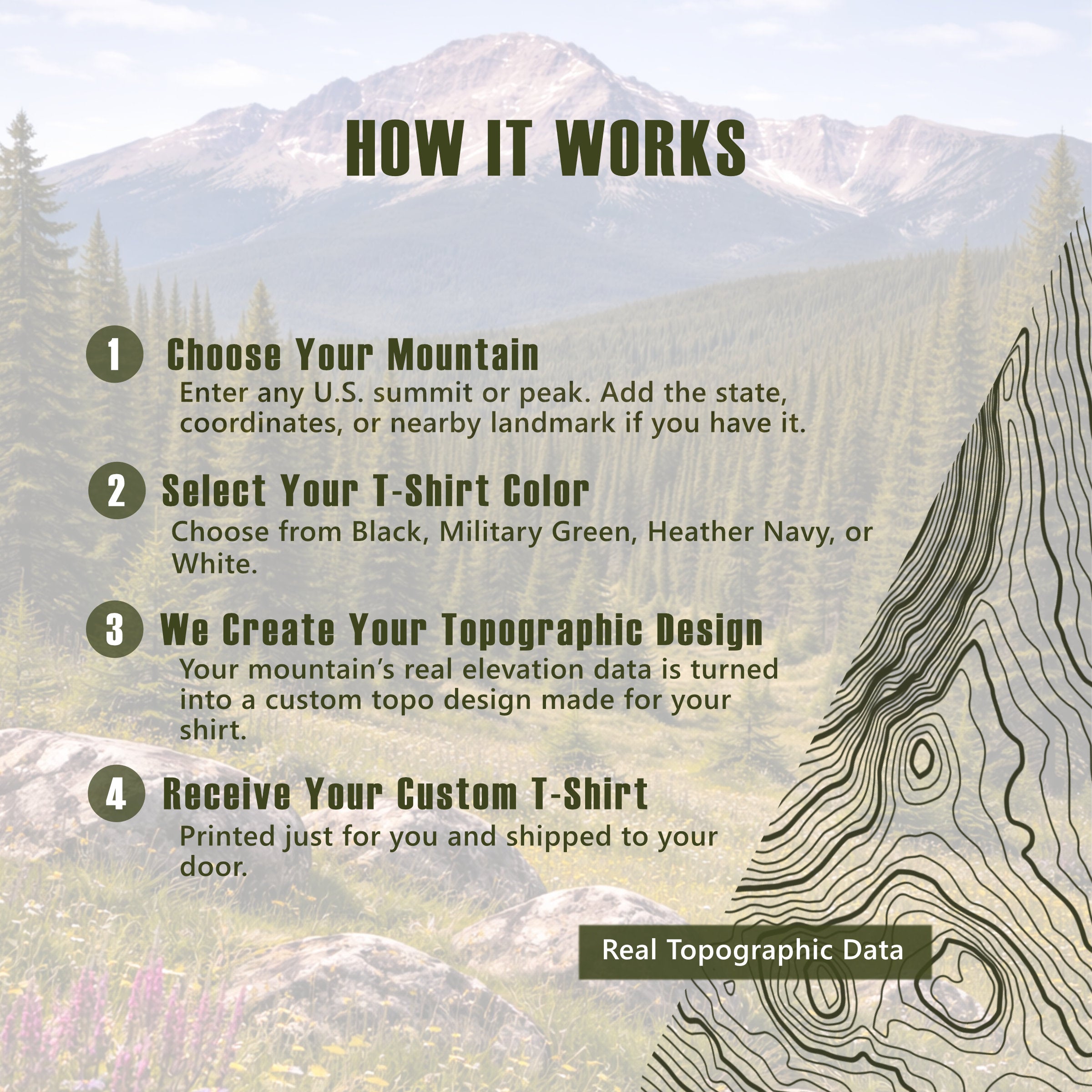 Custom Mountain Hiking Badge Shirt – Any U.S. Mountain