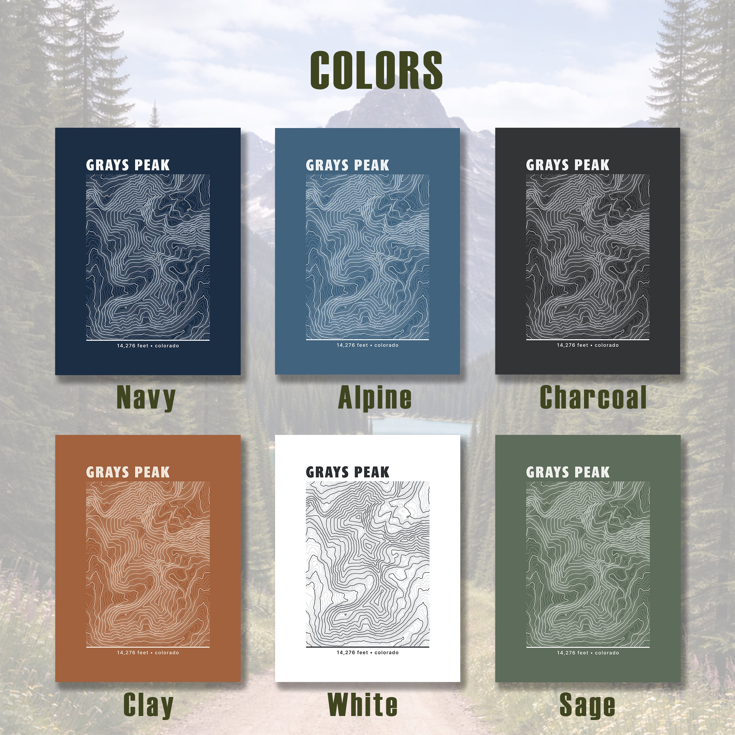 Custom Mountain Summit Topographic Print - Any U.S. Mountain