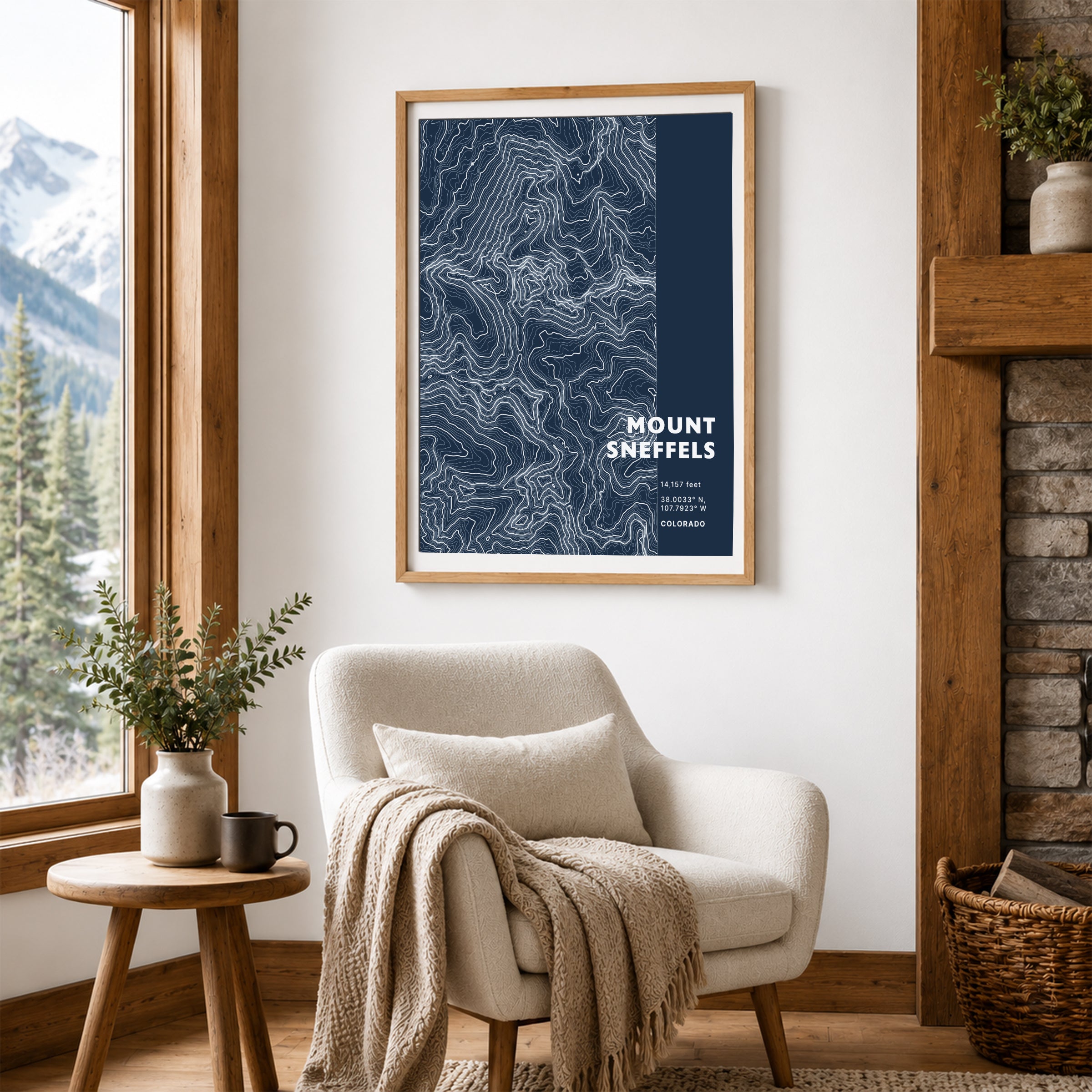 Custom Mountain Topographic Print - Color Block Style - Any U.S. Mountain