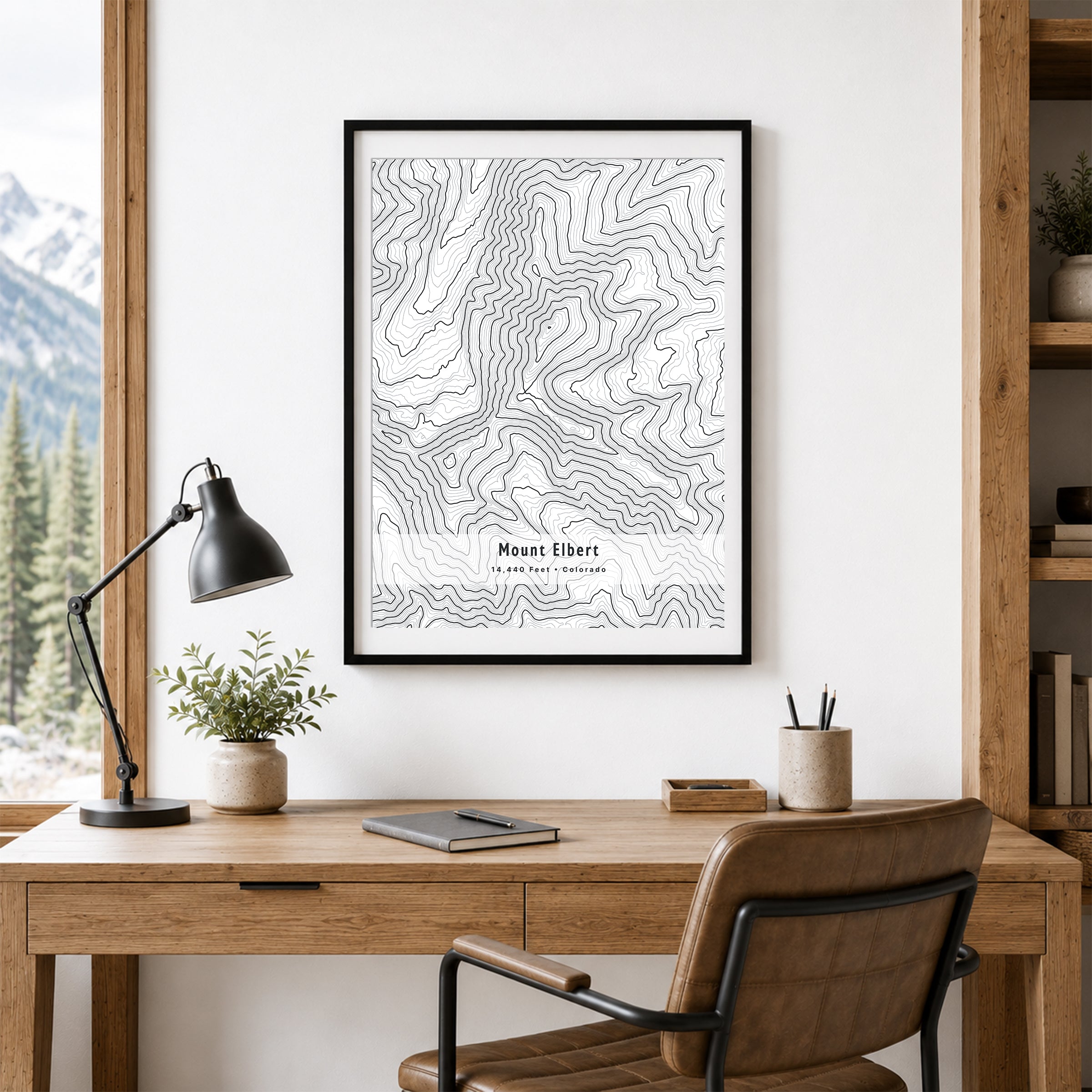 Custom Mountain Contour Map Print - Any U.S. Mountain