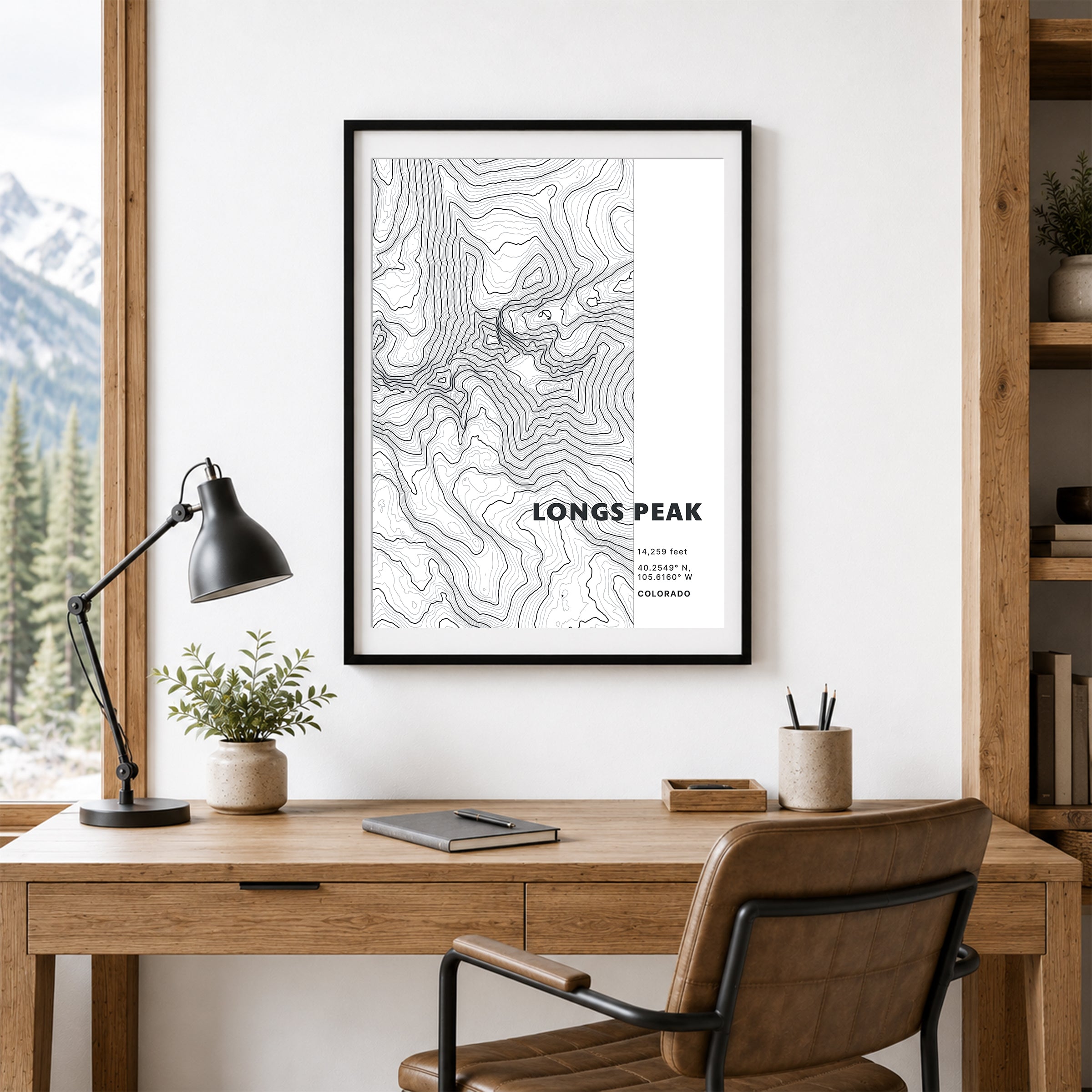 Custom Mountain Topographic Print - Color Block Style - Any U.S. Mountain