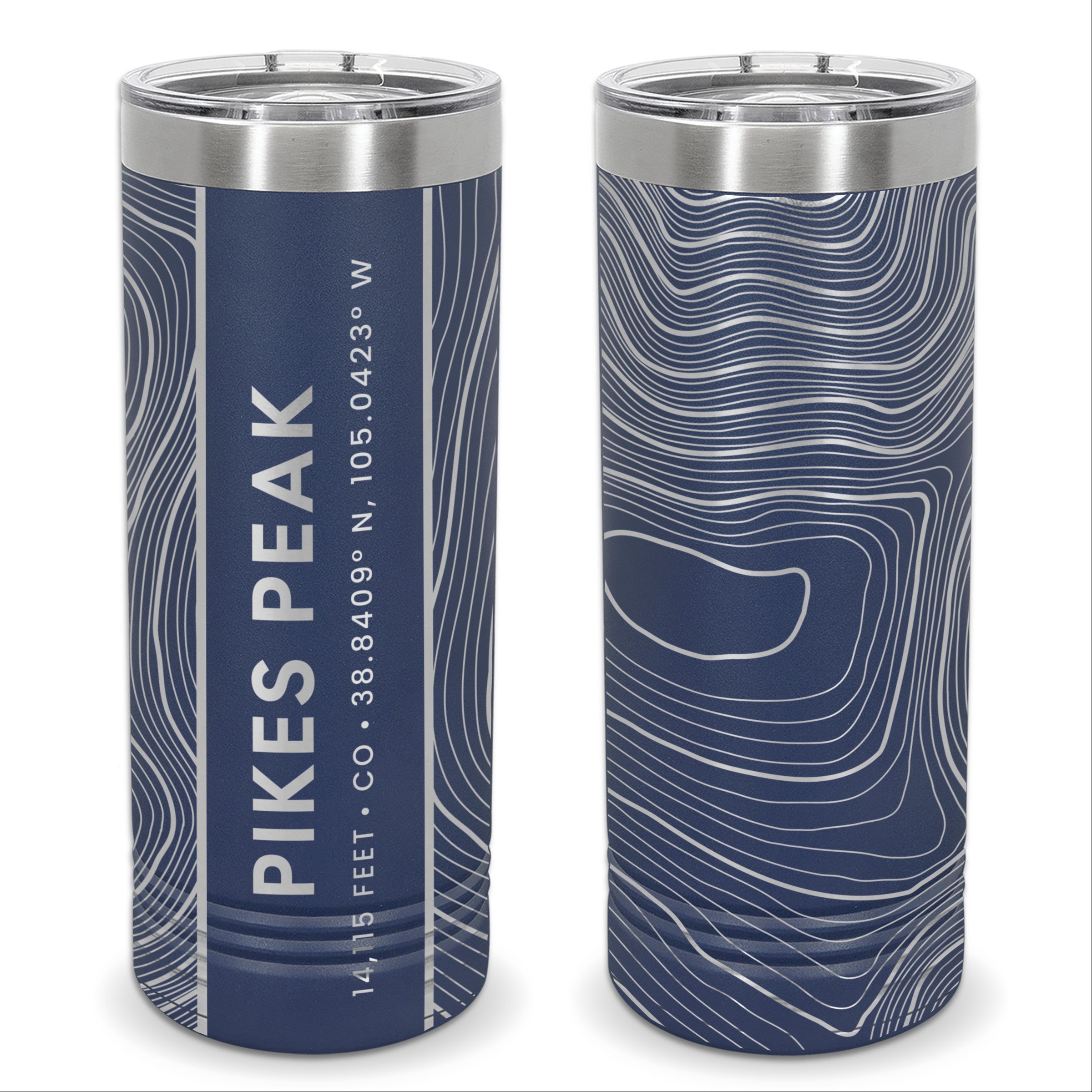 Mountain Topographic Map - 22oz Skinny Tumbler - Any U.S. Mountain