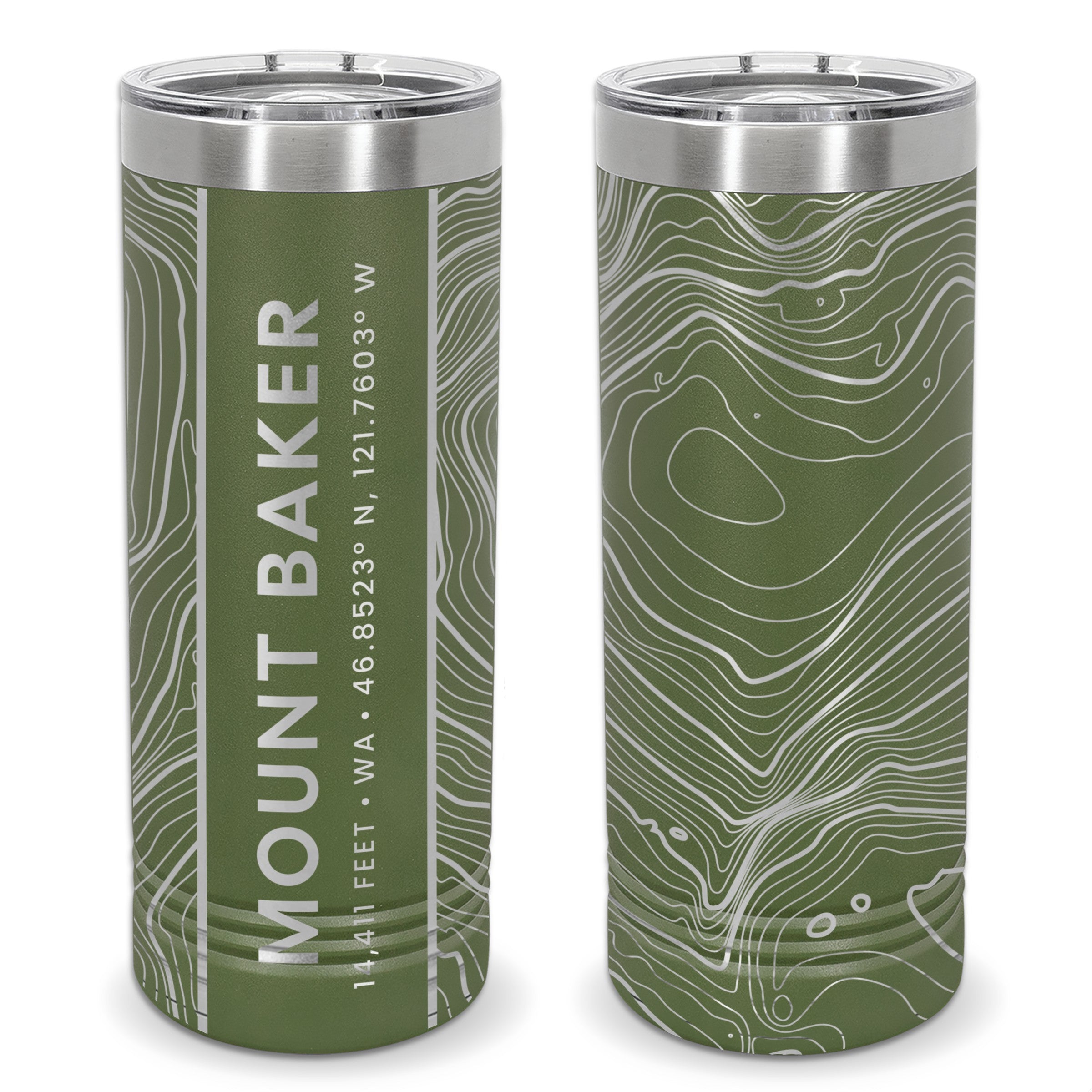 Mountain Topographic Map - 22oz Skinny Tumbler - Any U.S. Mountain