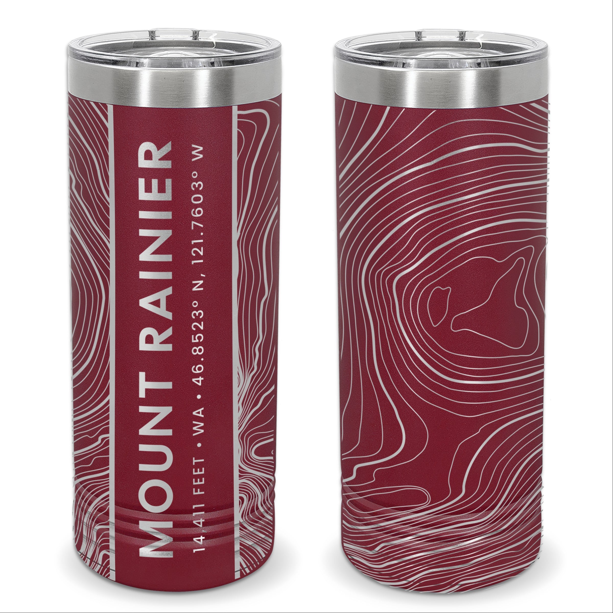 Mountain Topographic Map - 22oz Skinny Tumbler - Any U.S. Mountain