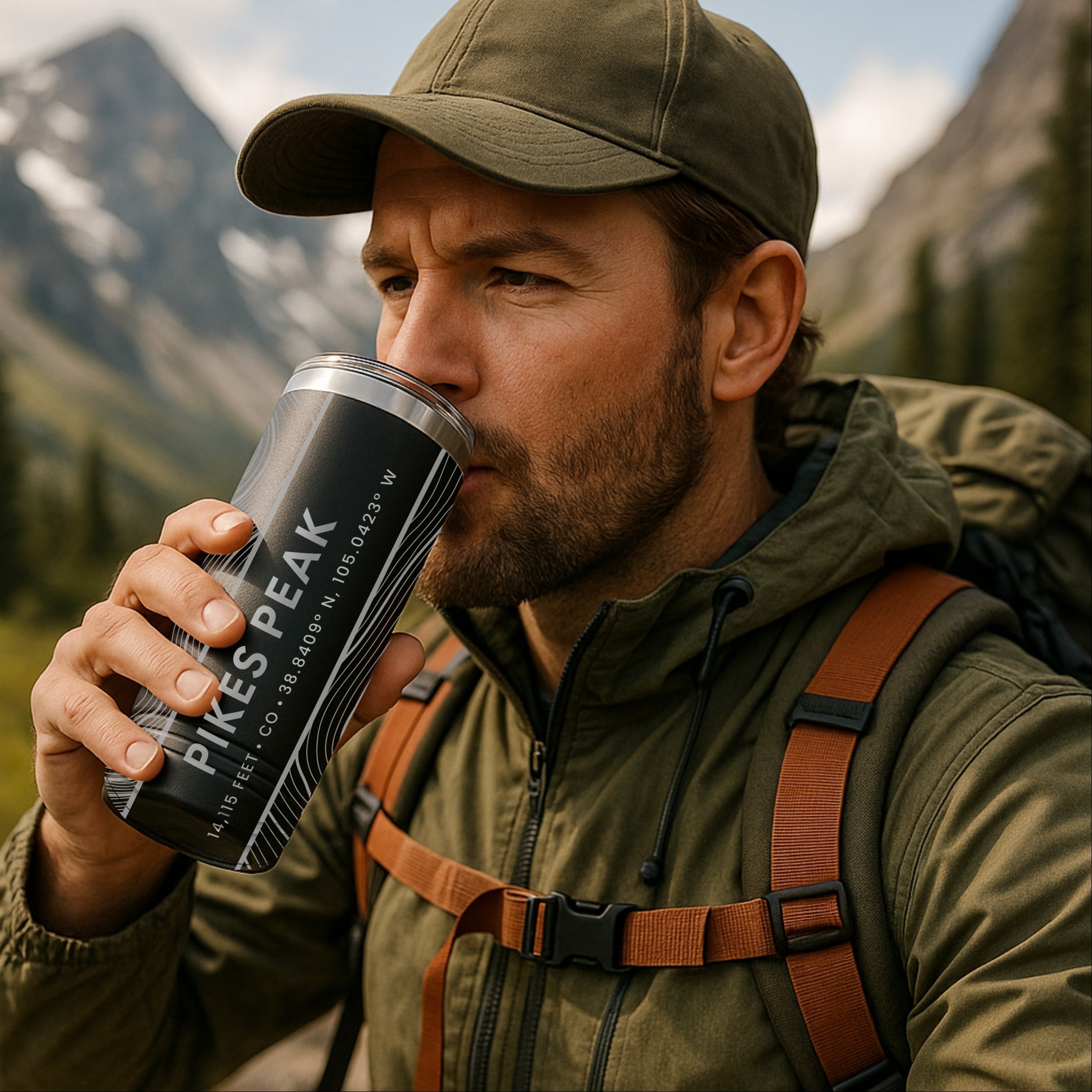 Mountain Topographic Map - 22oz Skinny Tumbler - Any U.S. Mountain