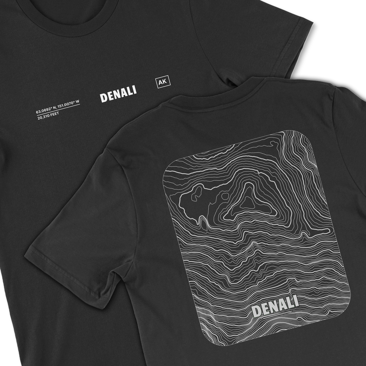 Custom Minimal Topographic Mountain Shirt – Any U.S. Peak