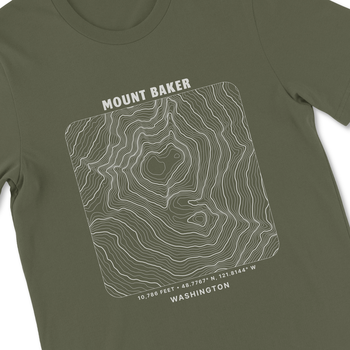 Custom Topographic Mountain T-Shirt - Any U.S. Mountain