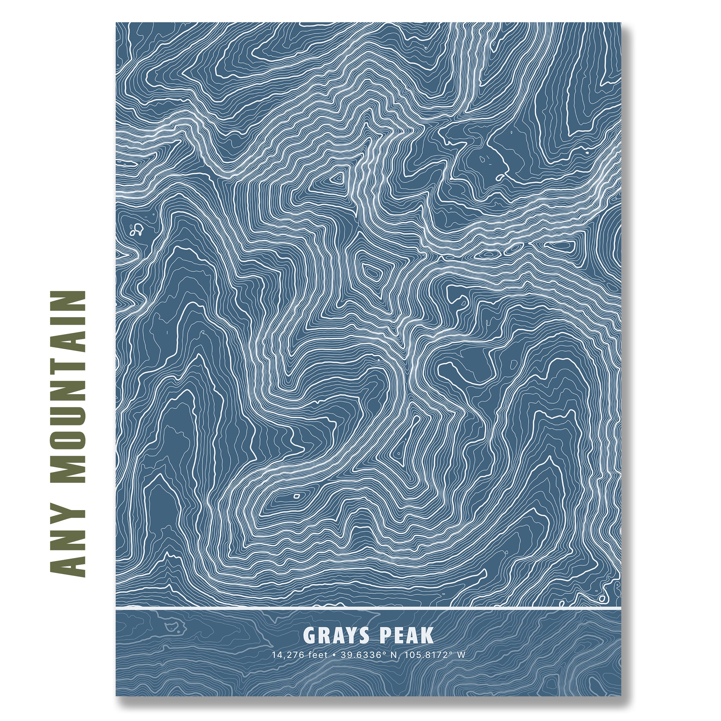 Custom Topographic Map Wall Art – Any U.S. Mountain