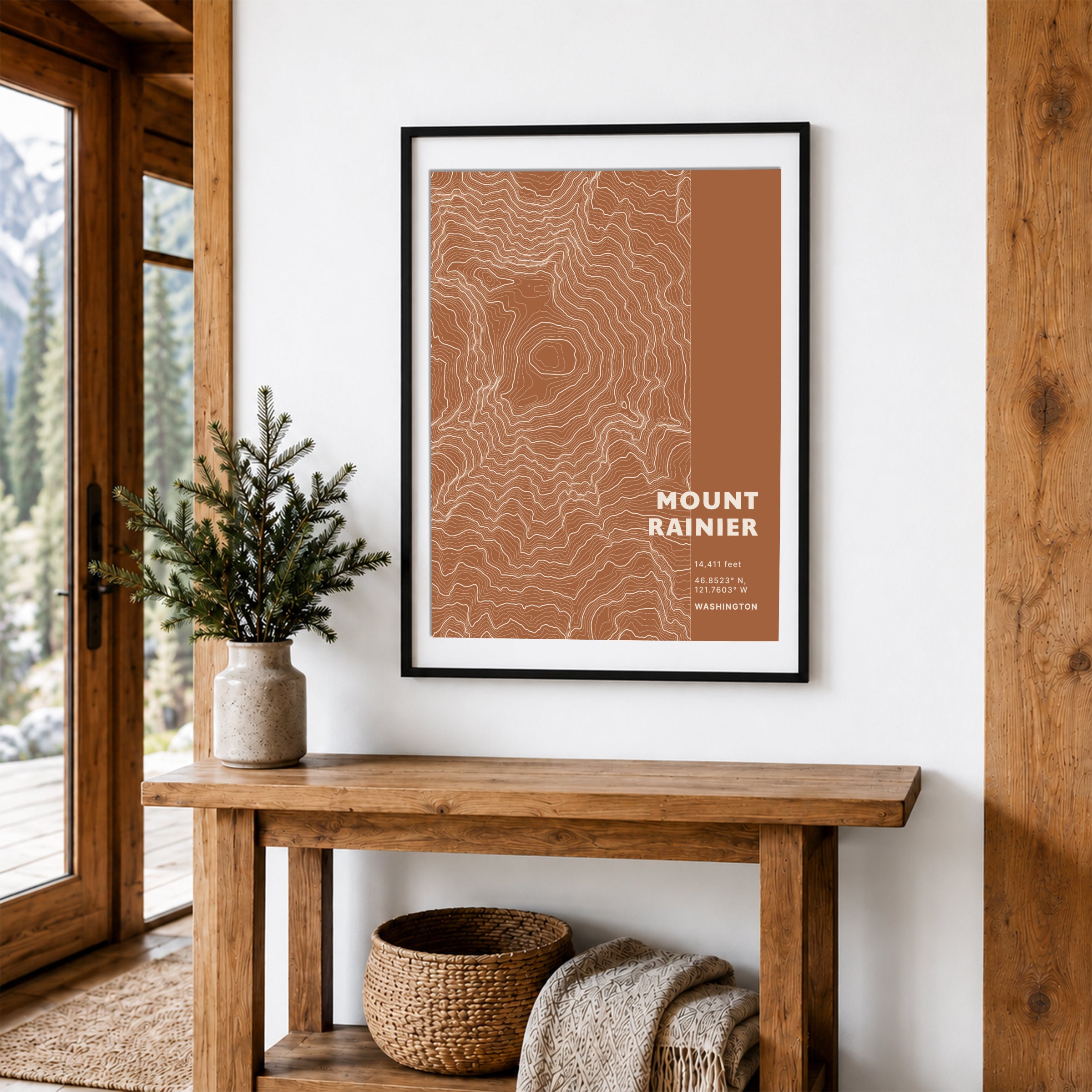 Custom Mountain Topographic Print - Color Block Style - Any U.S. Mountain