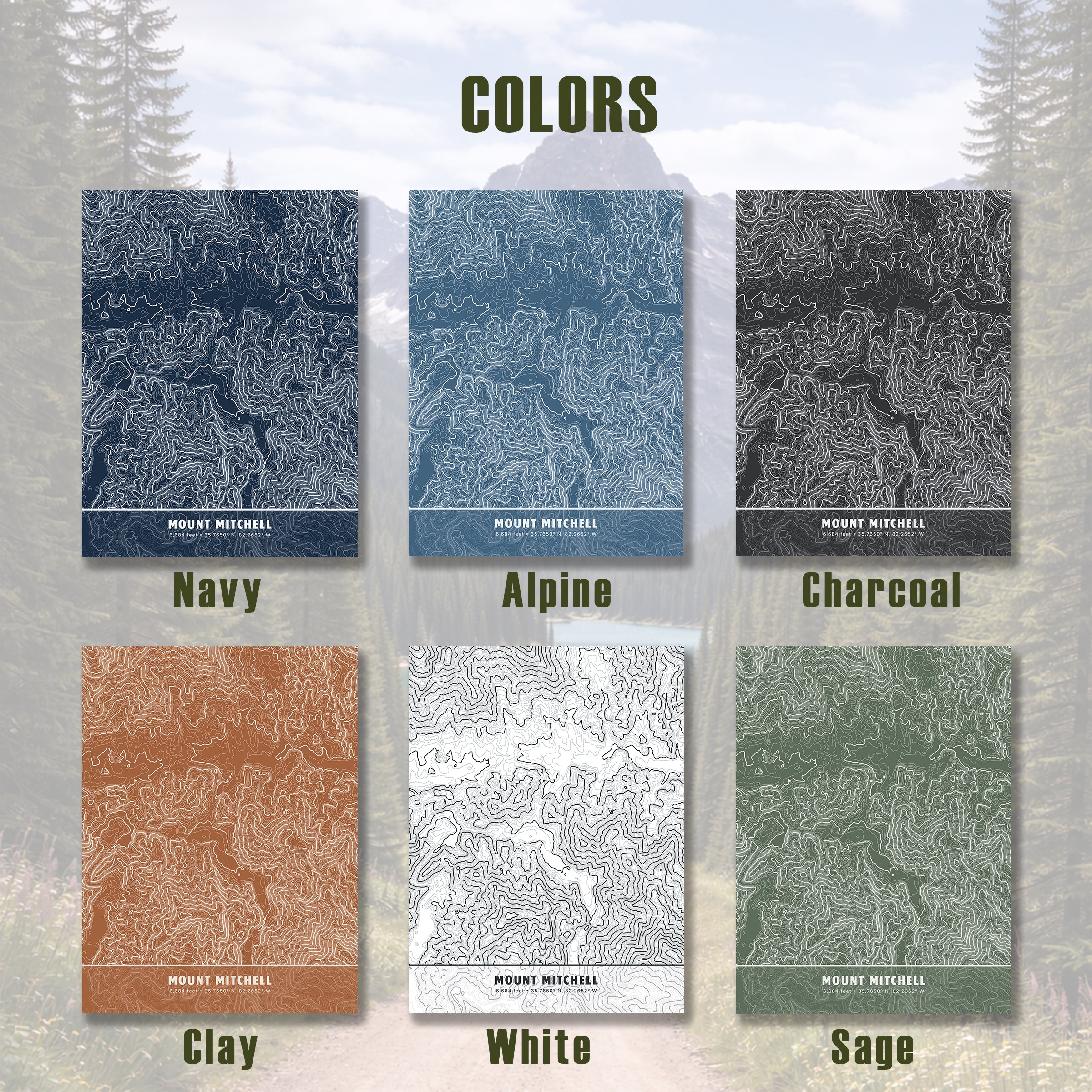 Custom Topographic Map Wall Art – Any U.S. Mountain