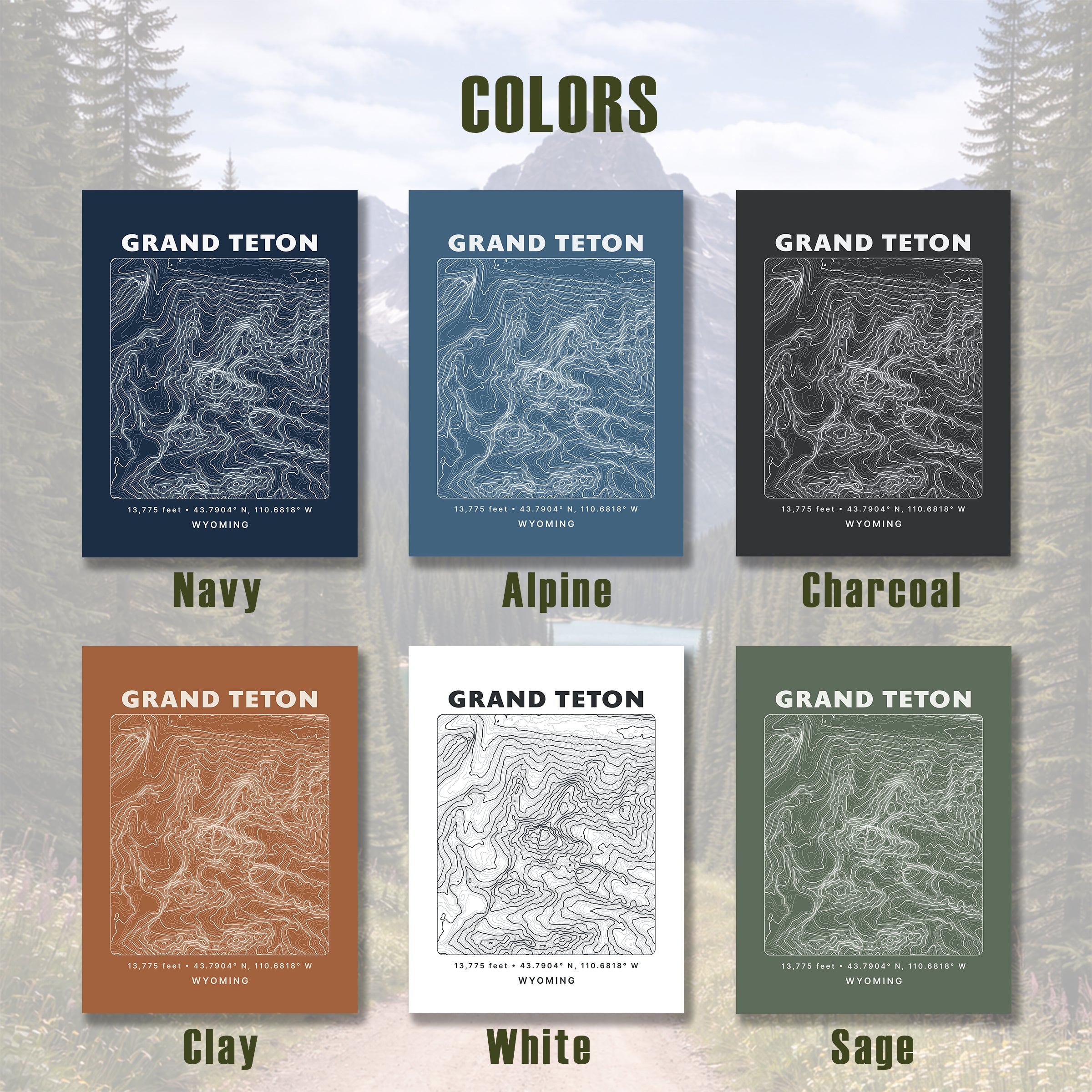 Custom Mountain Topographic Print - Classic Map Style - Any U.S. Mountain