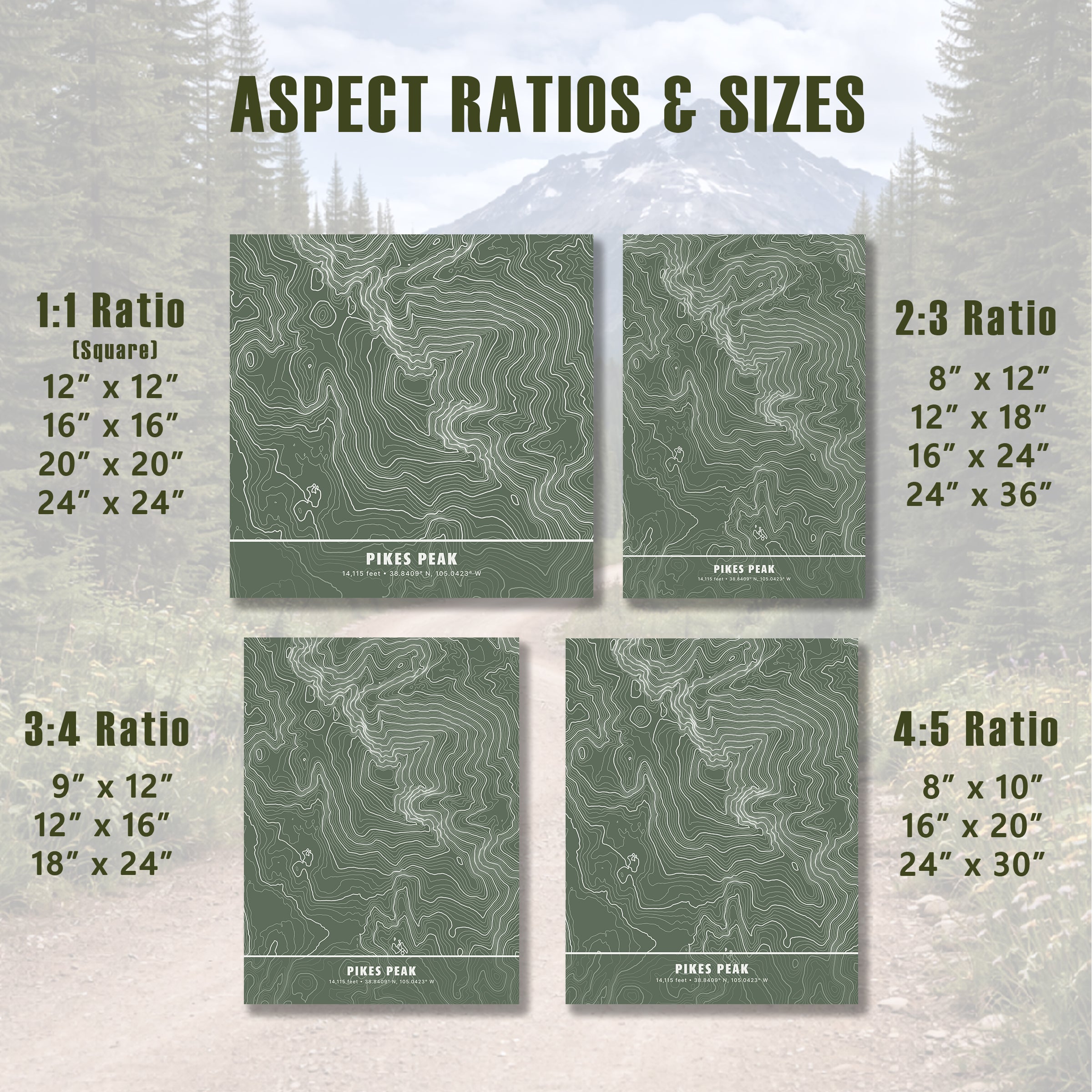 Custom Topographic Map Wall Art – Any U.S. Mountain