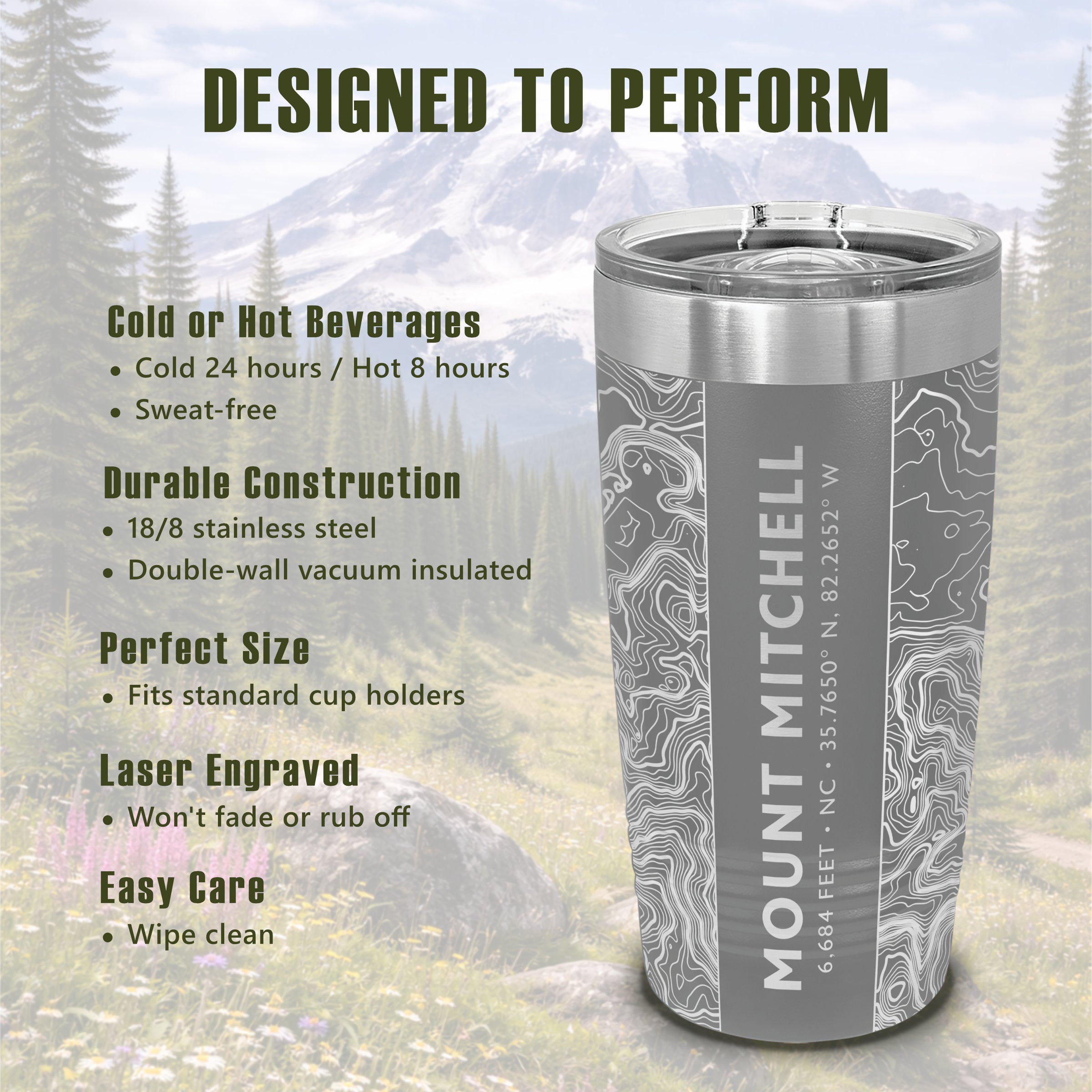 Custom Topographic Map Tumbler