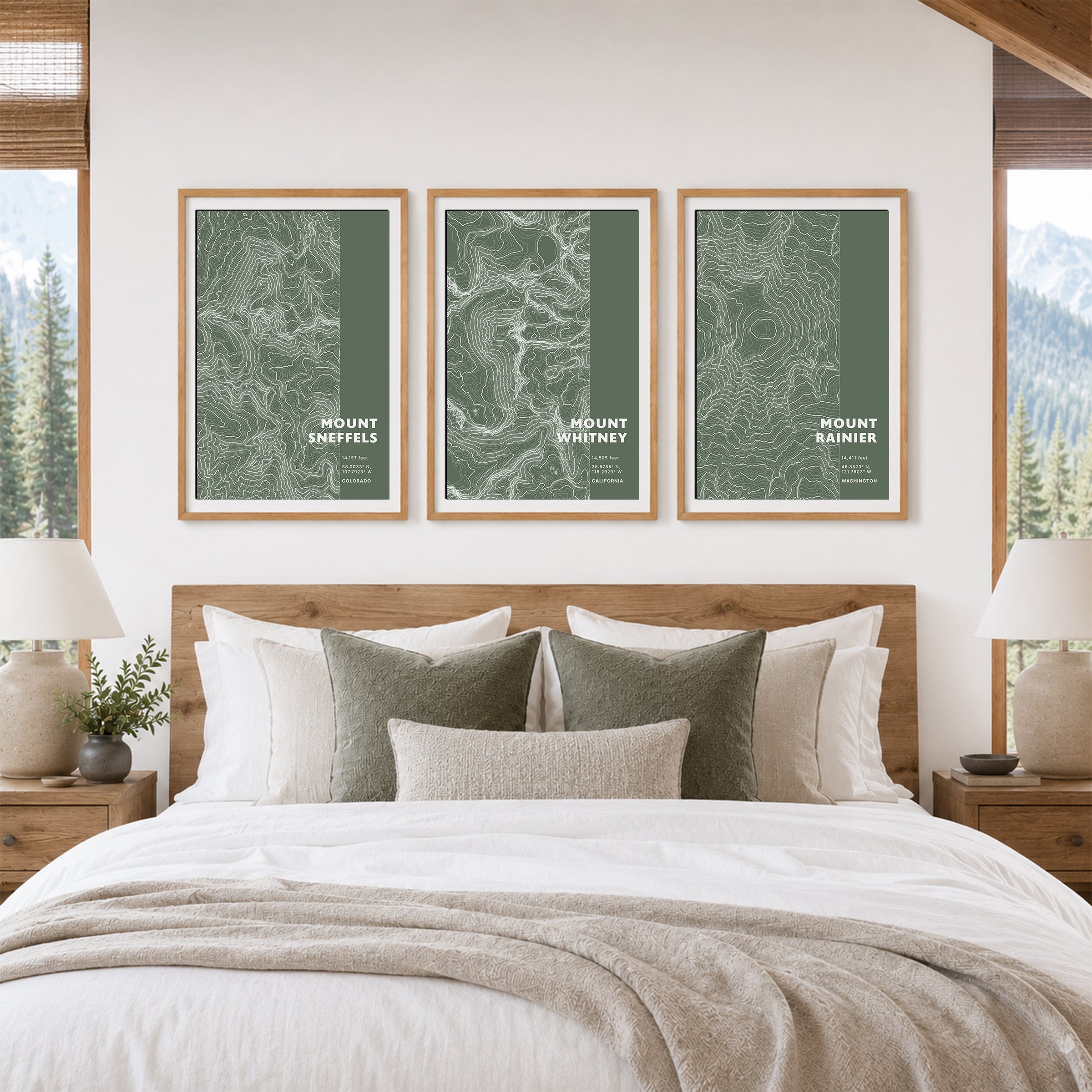 Custom Mountain Topographic Print - Color Block Style - Any U.S. Mountain