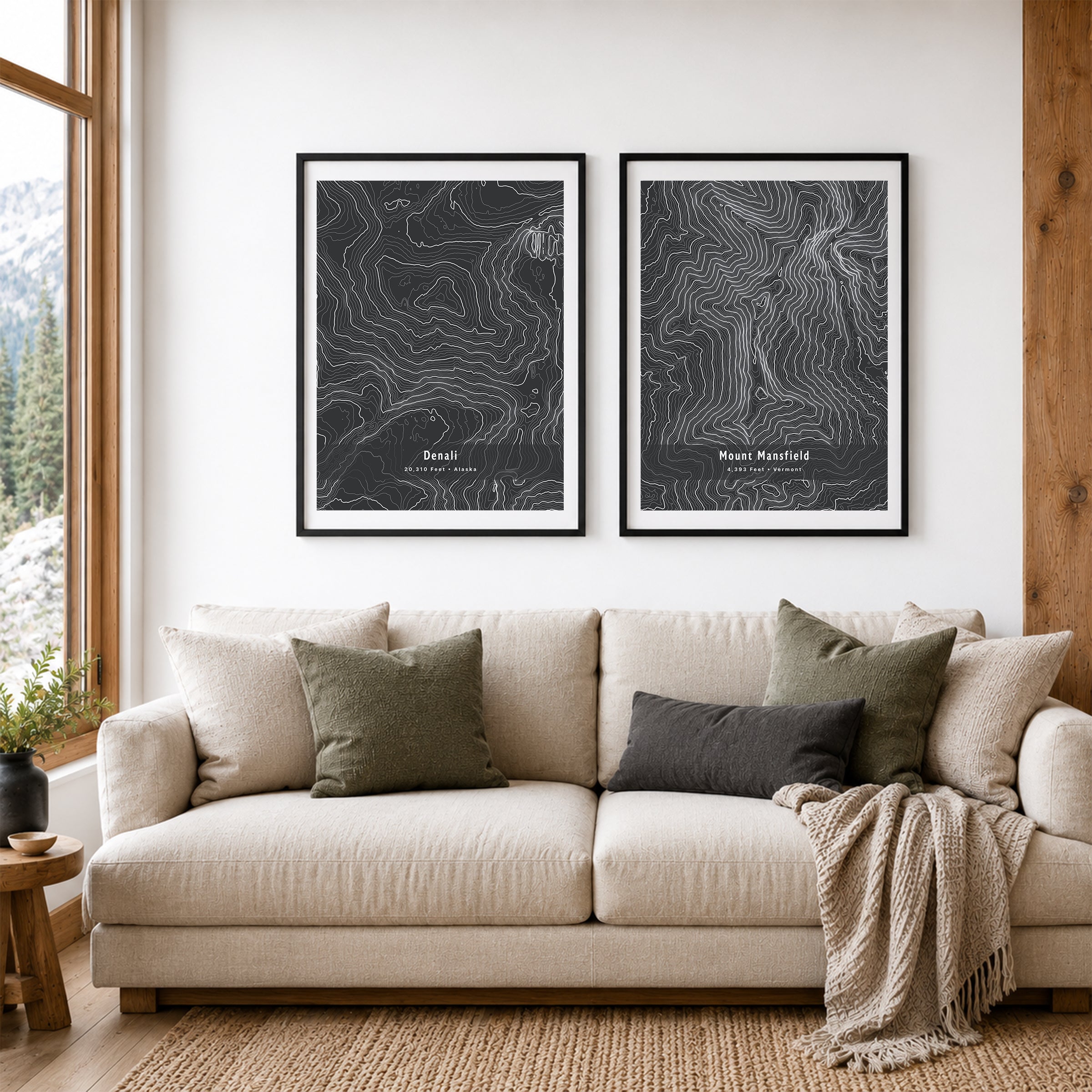 Custom Mountain Contour Map Print - Any U.S. Mountain