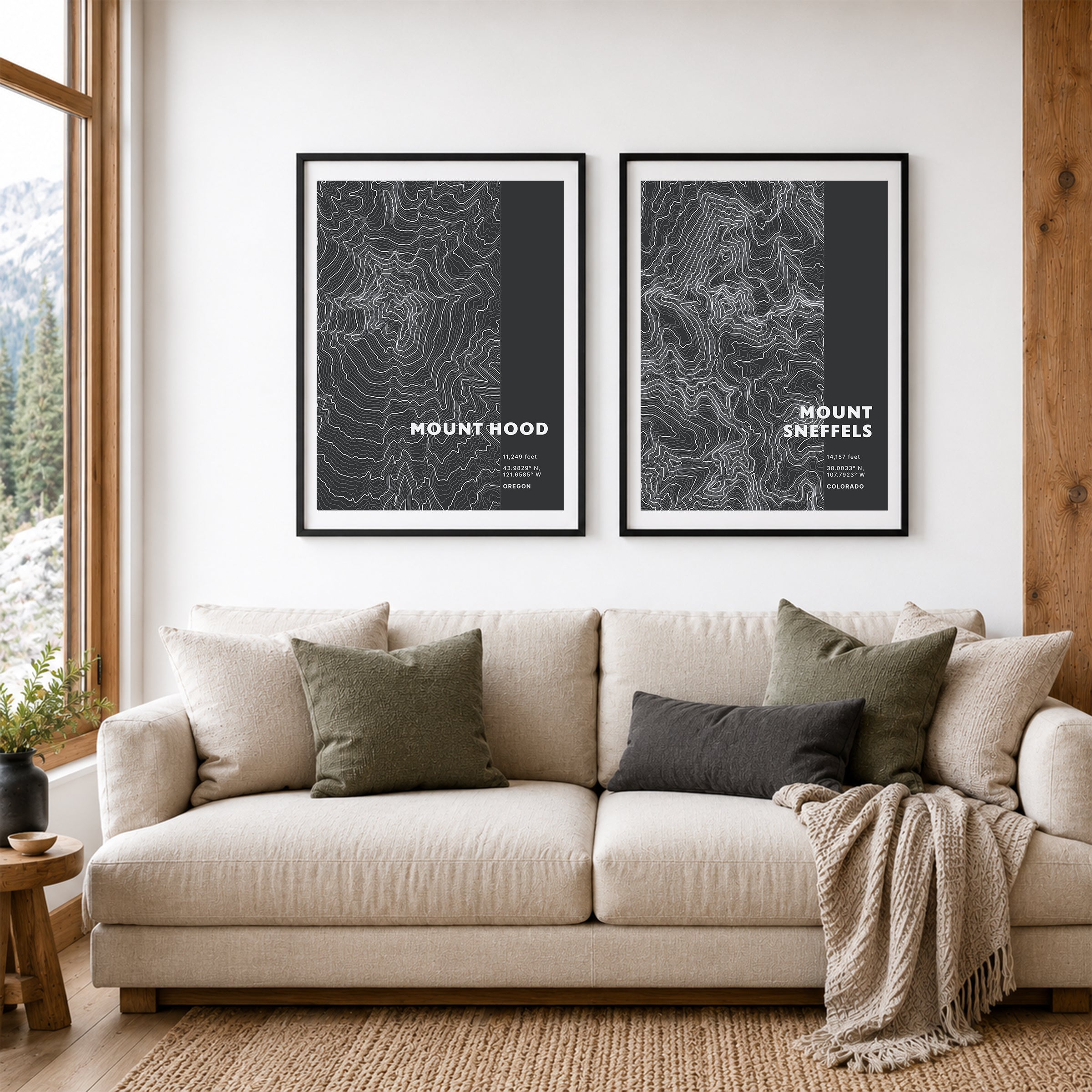 Custom Mountain Topographic Print - Color Block Style - Any U.S. Mountain