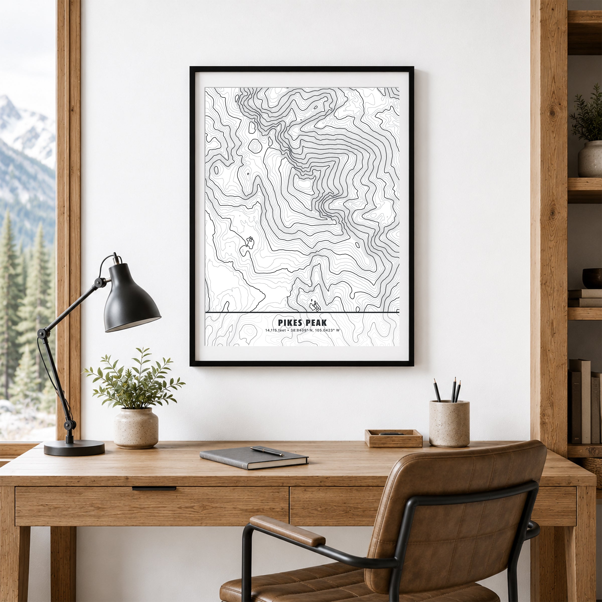 Custom Topographic Map Wall Art – Any U.S. Mountain