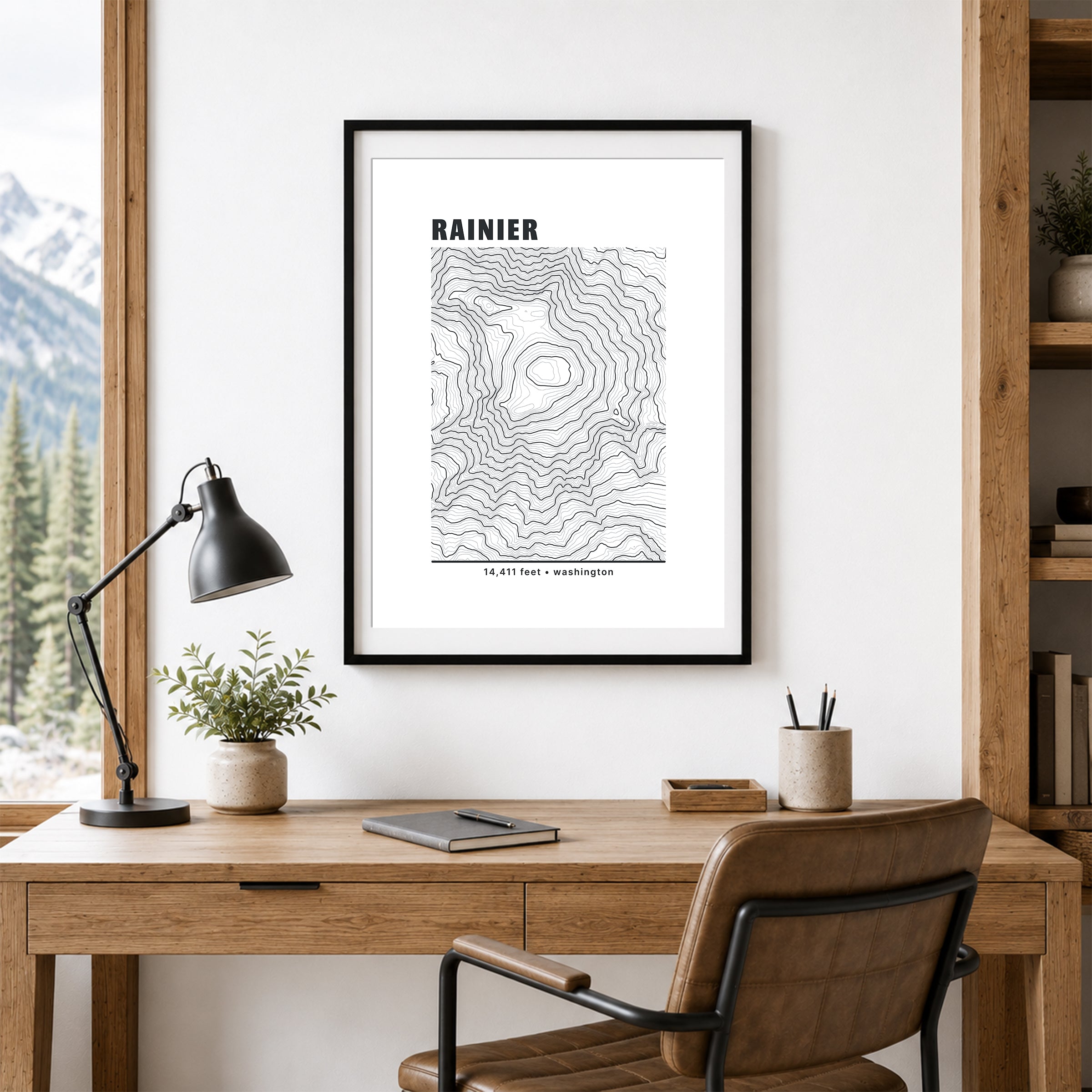 Custom Mountain Summit Topographic Print - Any U.S. Mountain