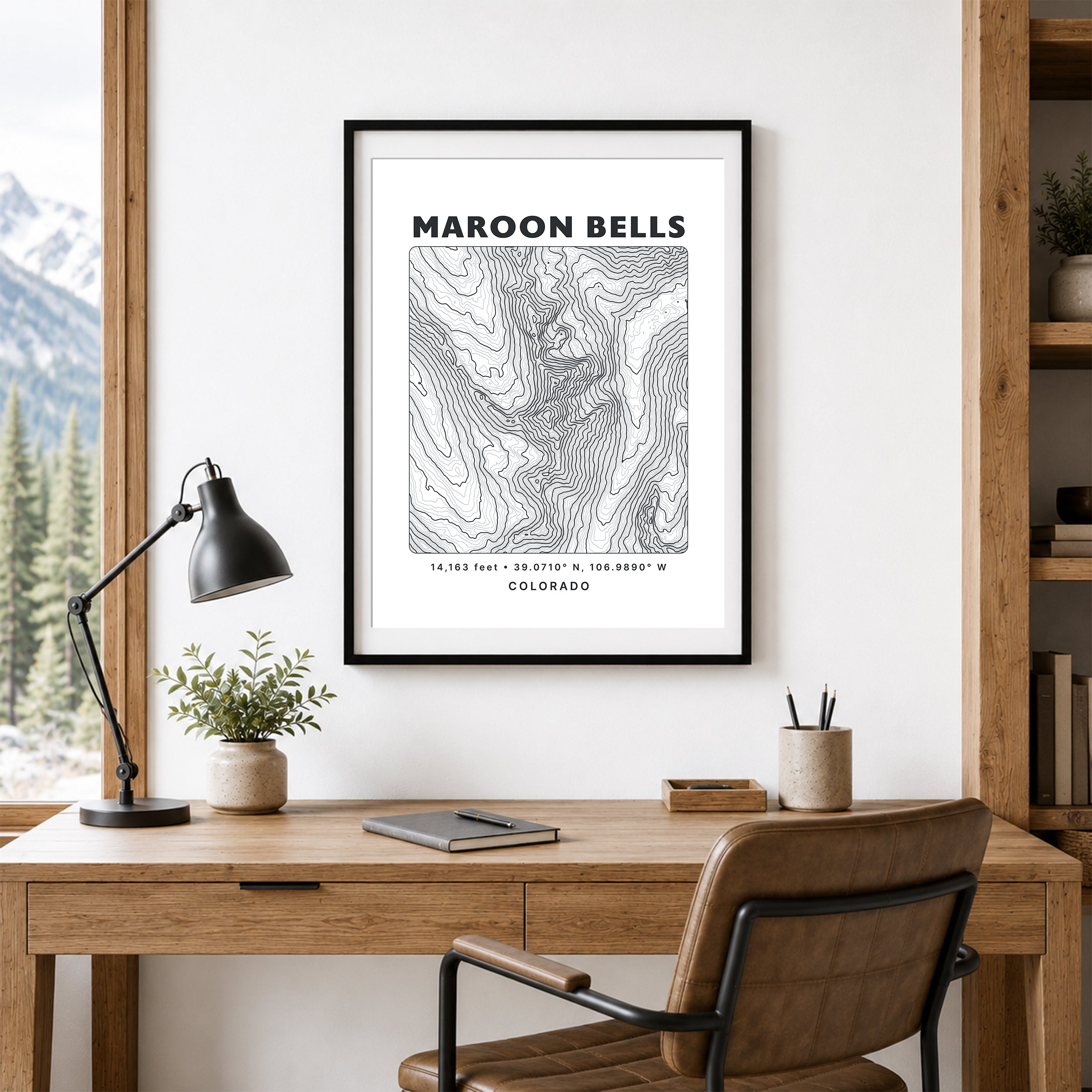 Custom Mountain Topographic Print - Classic Map Style - Any U.S. Mountain