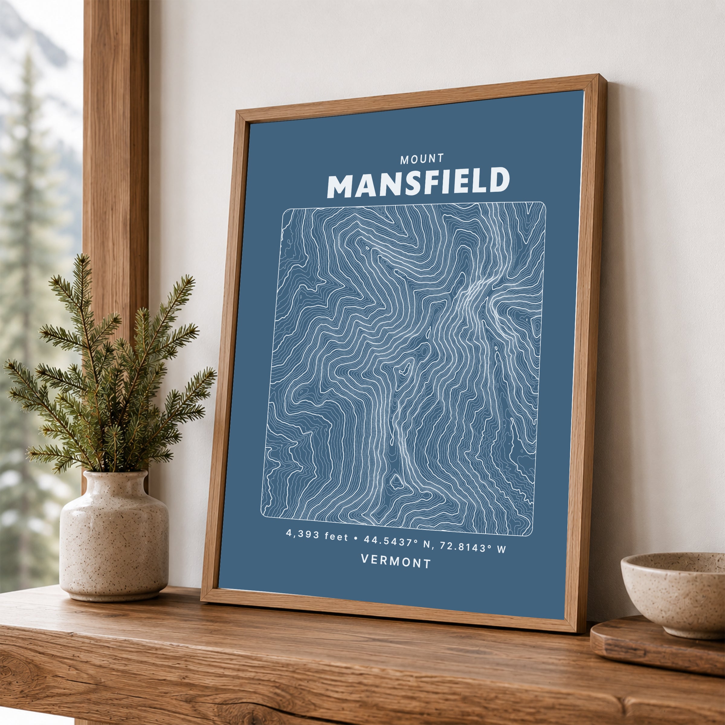 Custom Mountain Topographic Print - Classic Map Style - Any U.S. Mountain