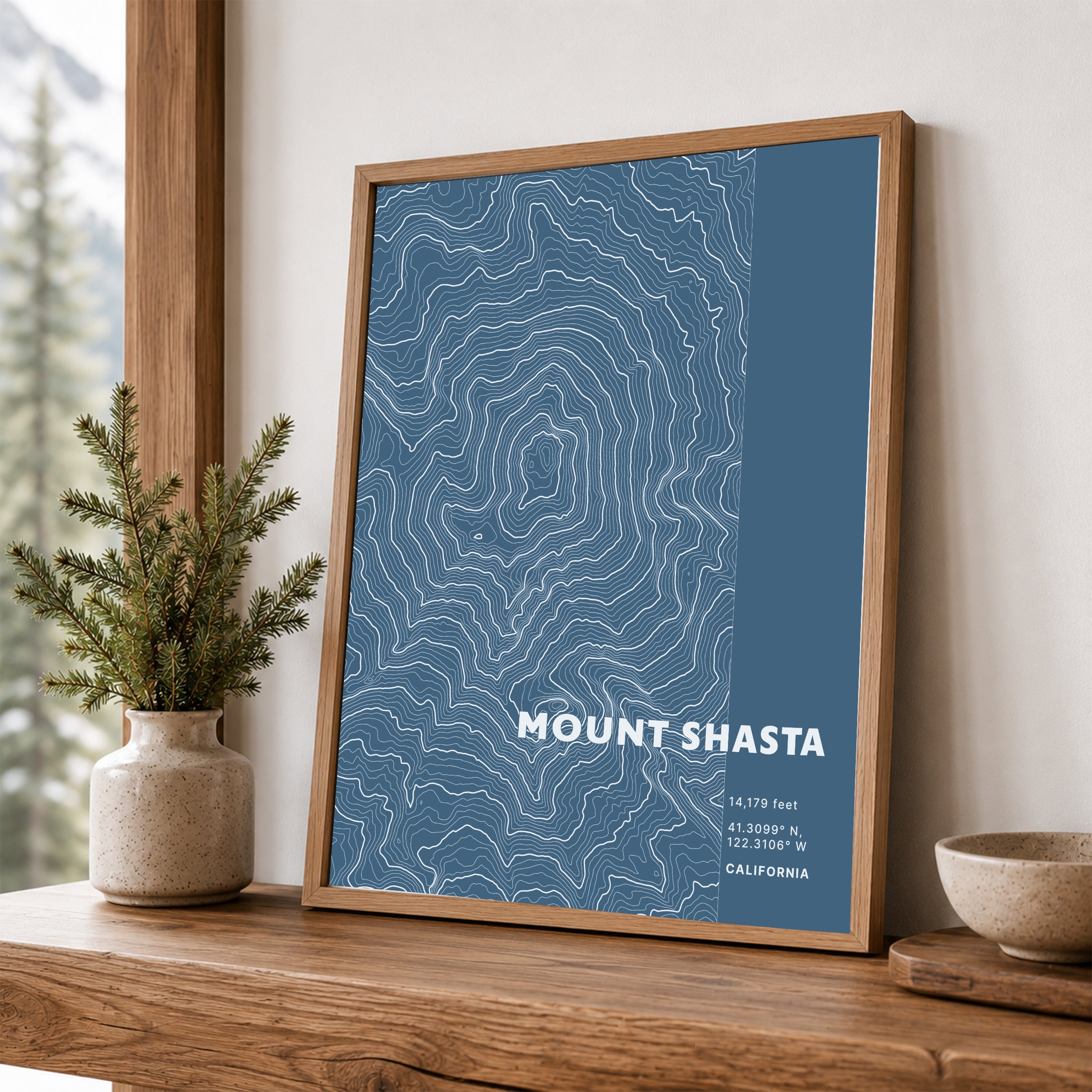 Custom Mountain Topographic Print - Color Block Style - Any U.S. Mountain