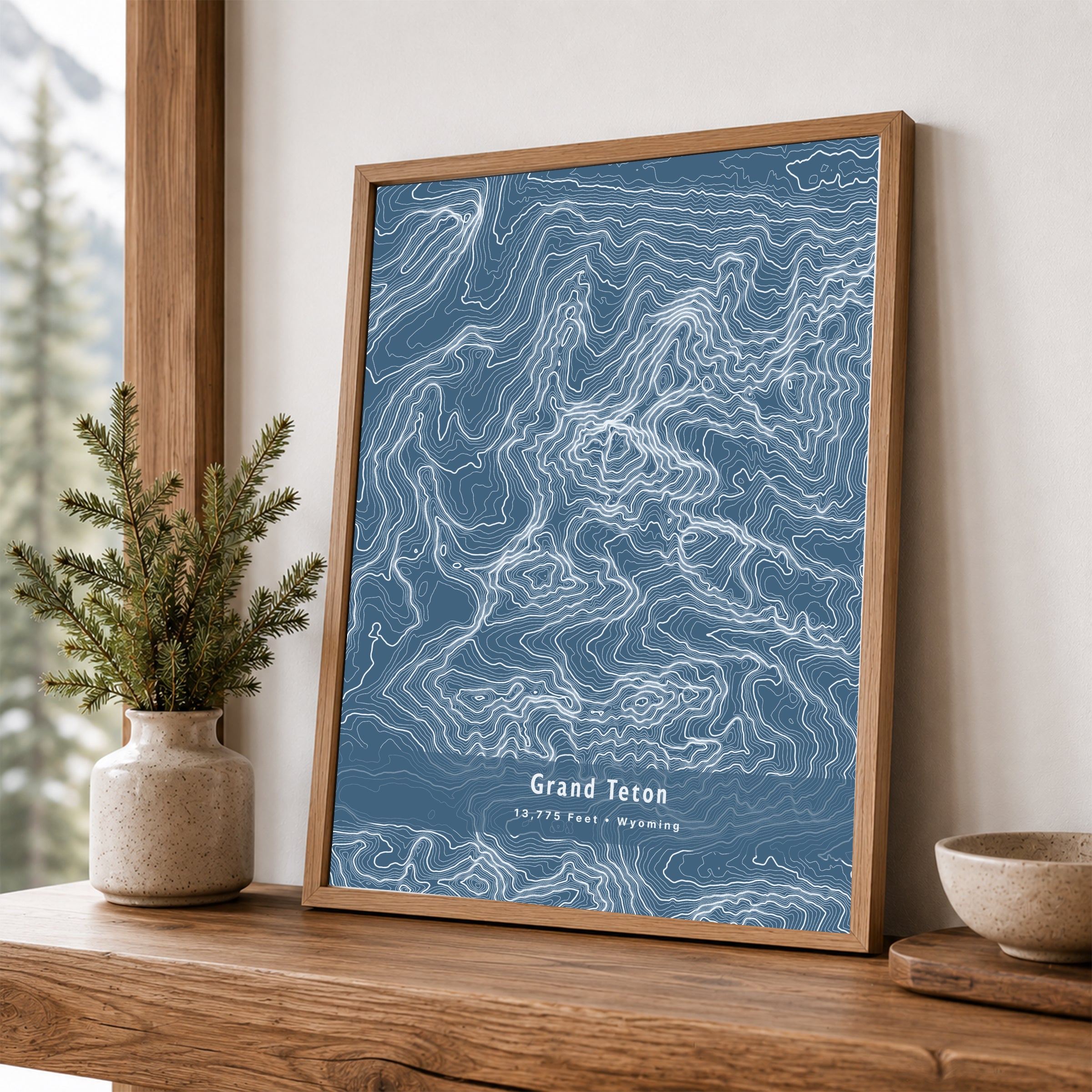 Custom Mountain Contour Map Print - Any U.S. Mountain