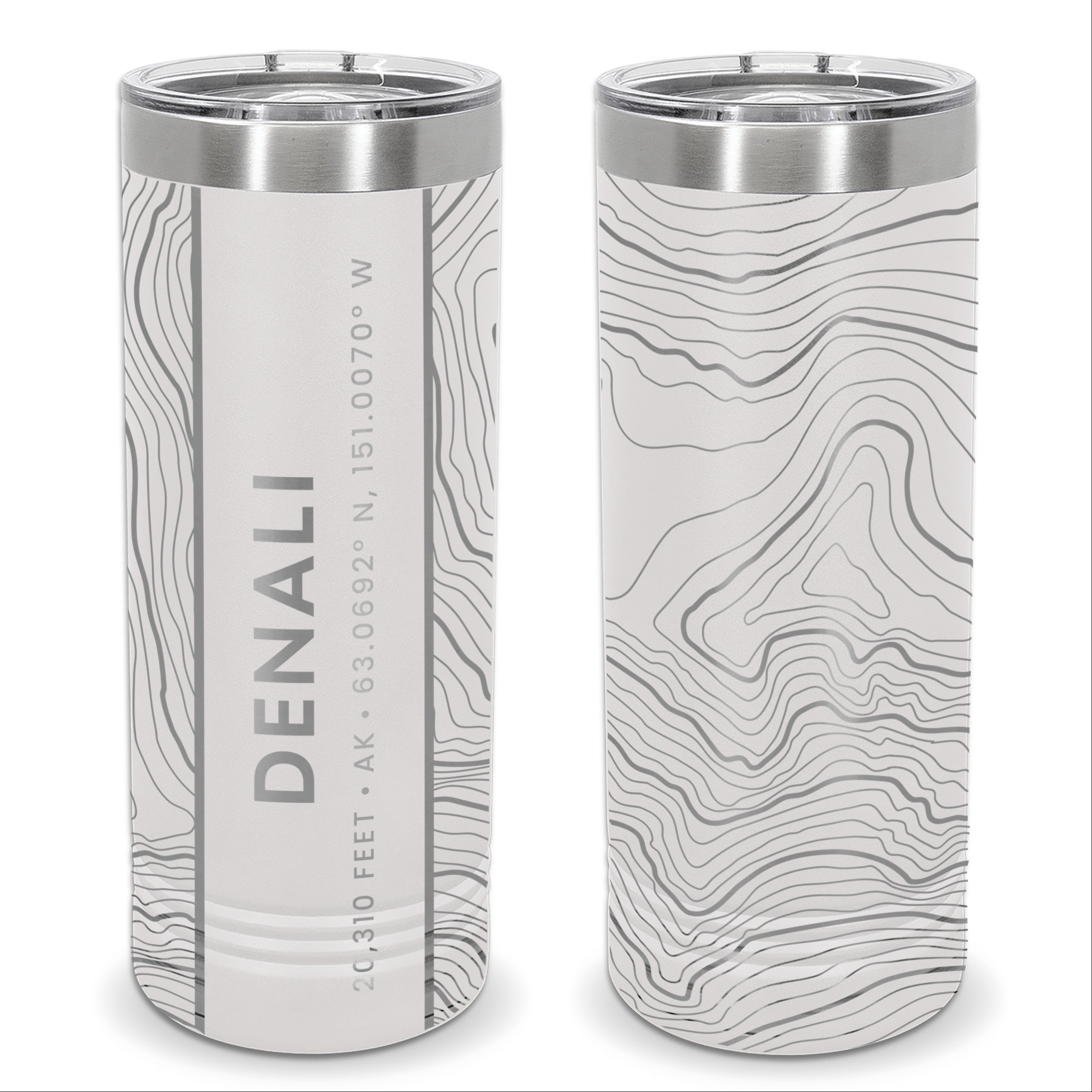 Mountain Topographic Map - 22oz Skinny Tumbler - Any U.S. Mountain