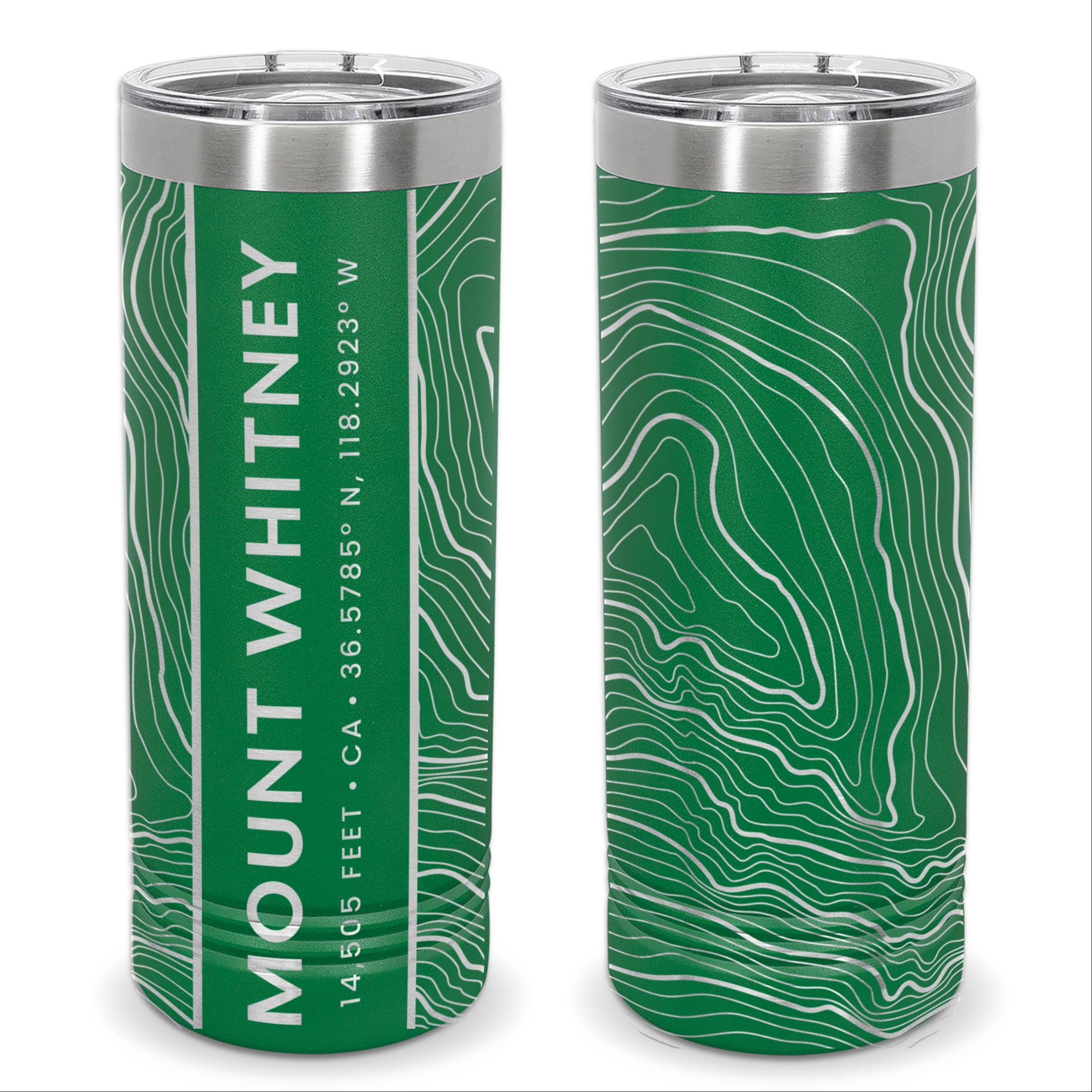 Mountain Topographic Map - 22oz Skinny Tumbler - Any U.S. Mountain
