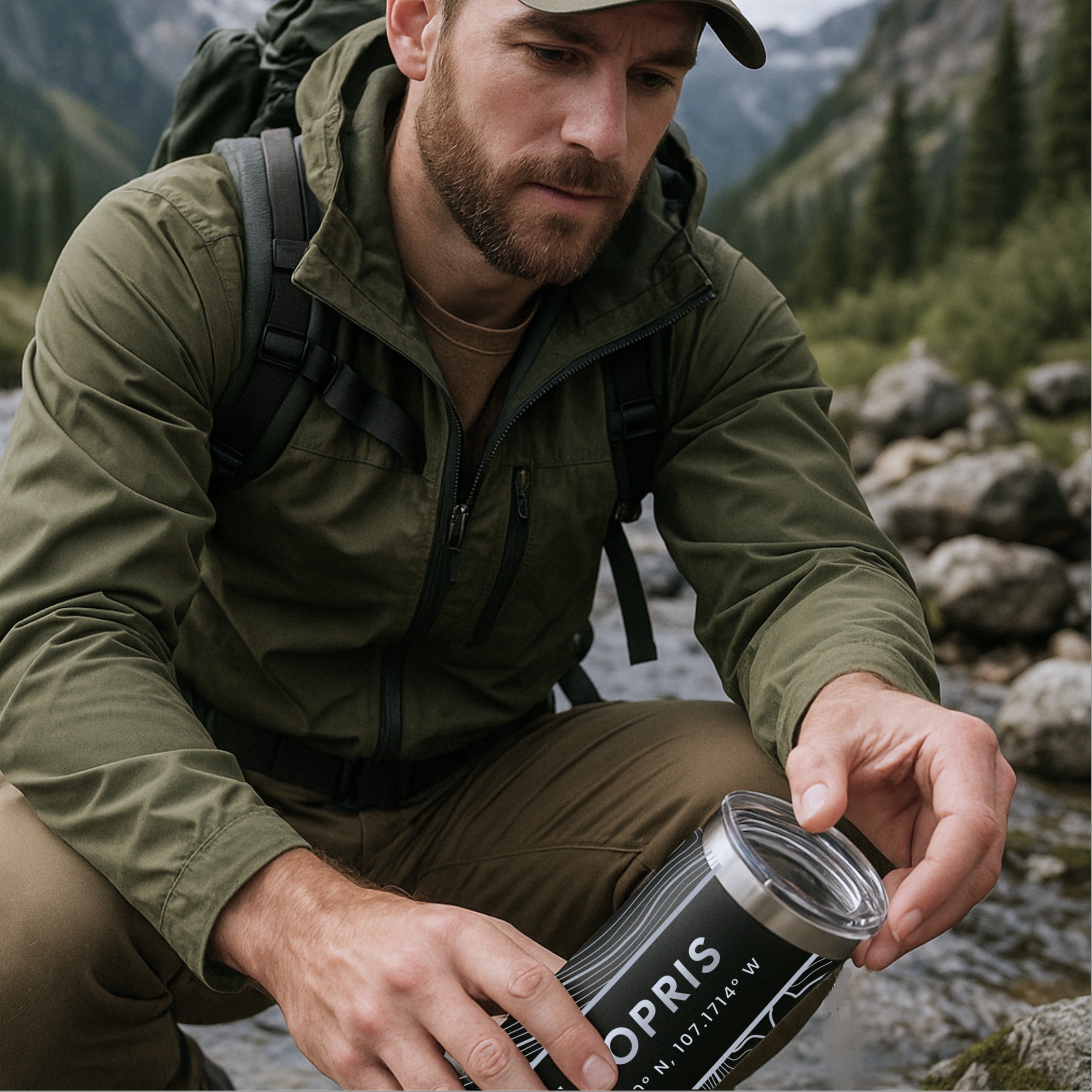 Mountain Topographic Map - 22oz Skinny Tumbler - Any U.S. Mountain